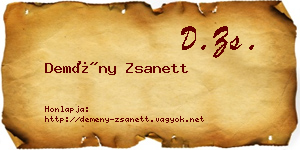 Demény Zsanett névjegykártya