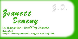 zsanett demeny business card